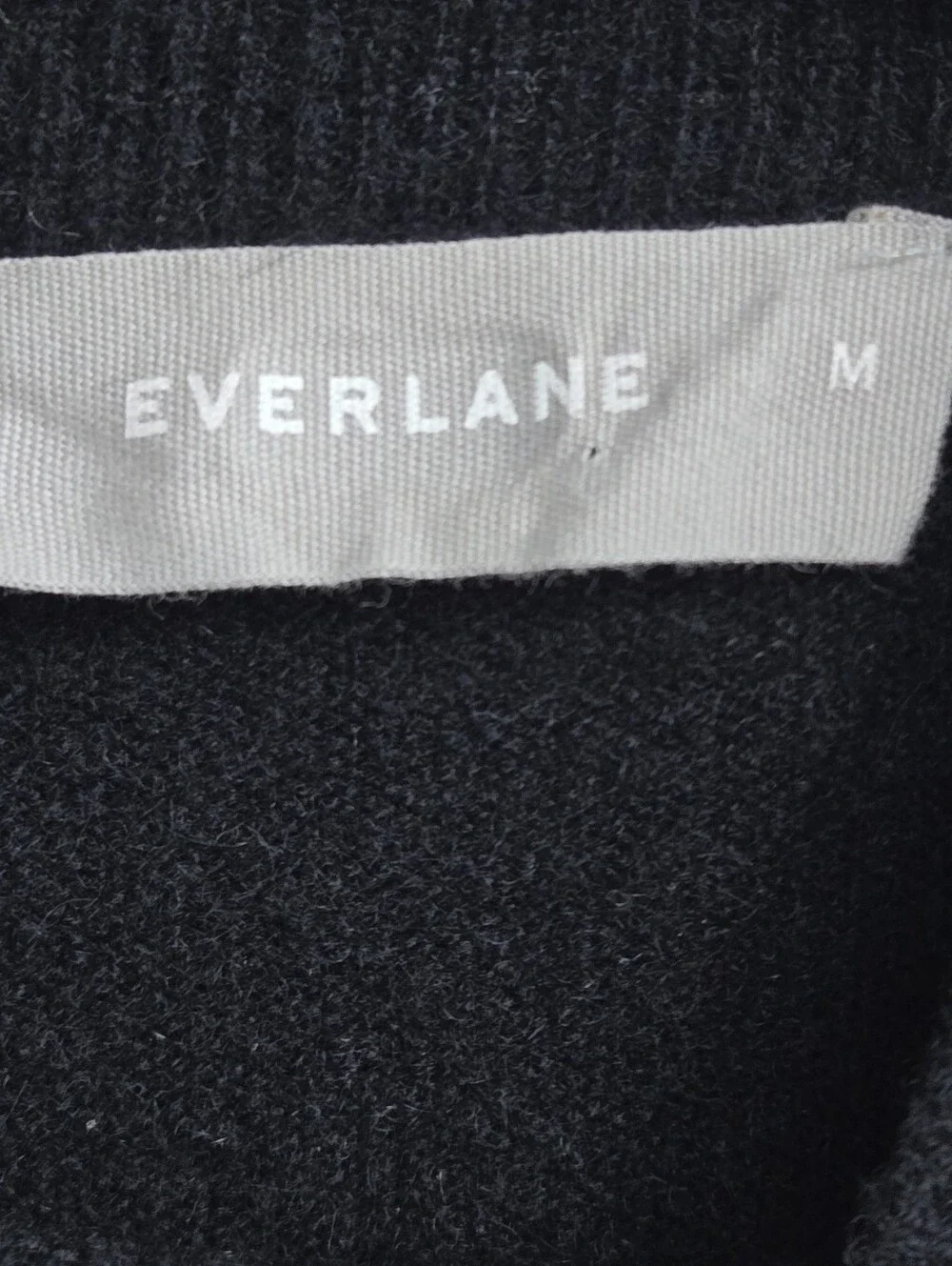 Everlane Cashmere Sweater Black Mock Neck Minimal Pullover